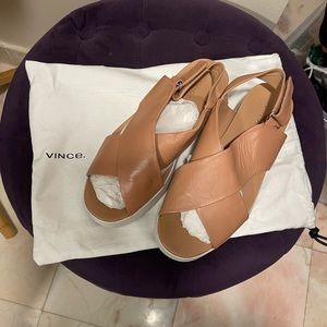 VINCE Weslan Platform Crisscross Sandals